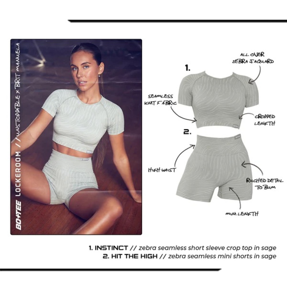 Bo+Tee Hit the High Mini Shorts Sage
